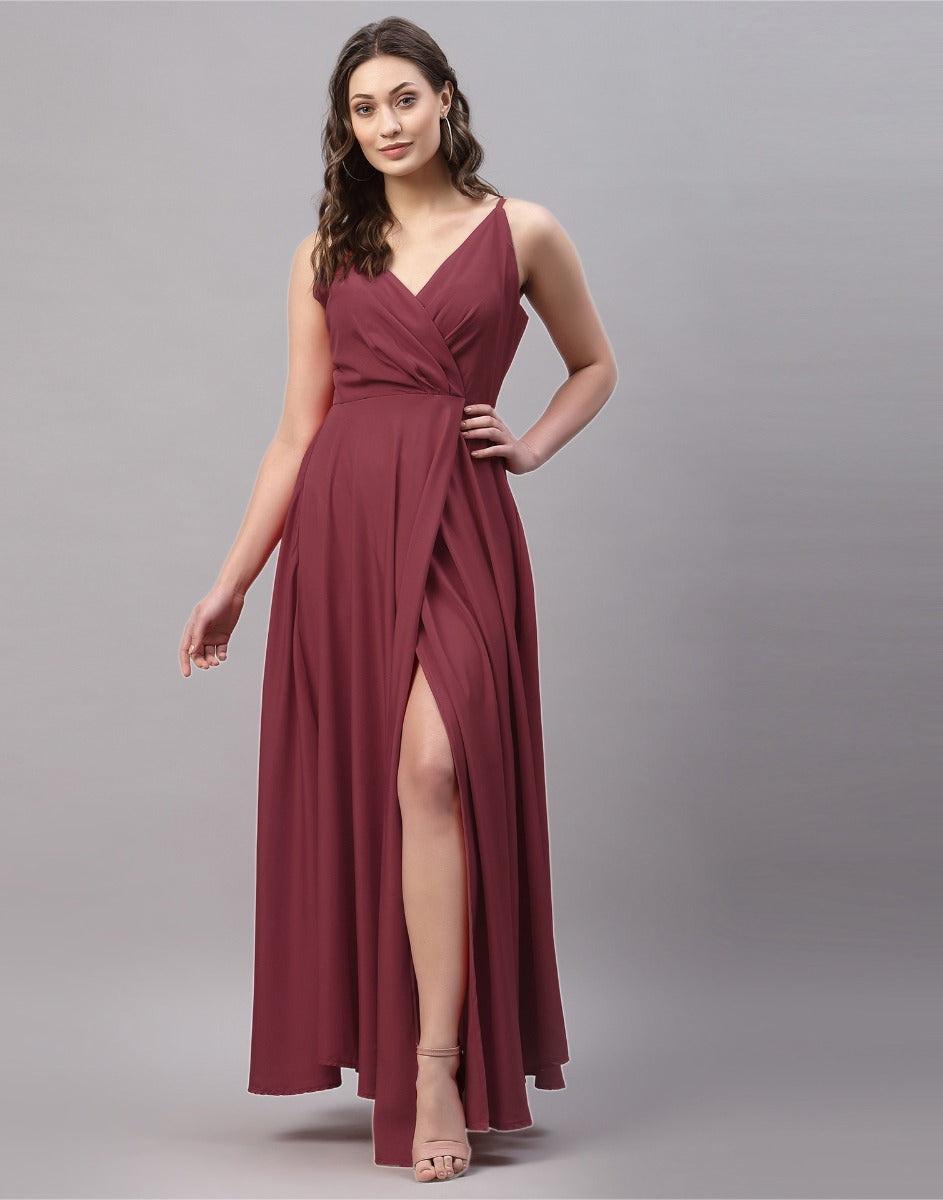 Maroon Slit Dress | Sudathi