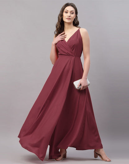 Maroon Slit Dress | Sudathi