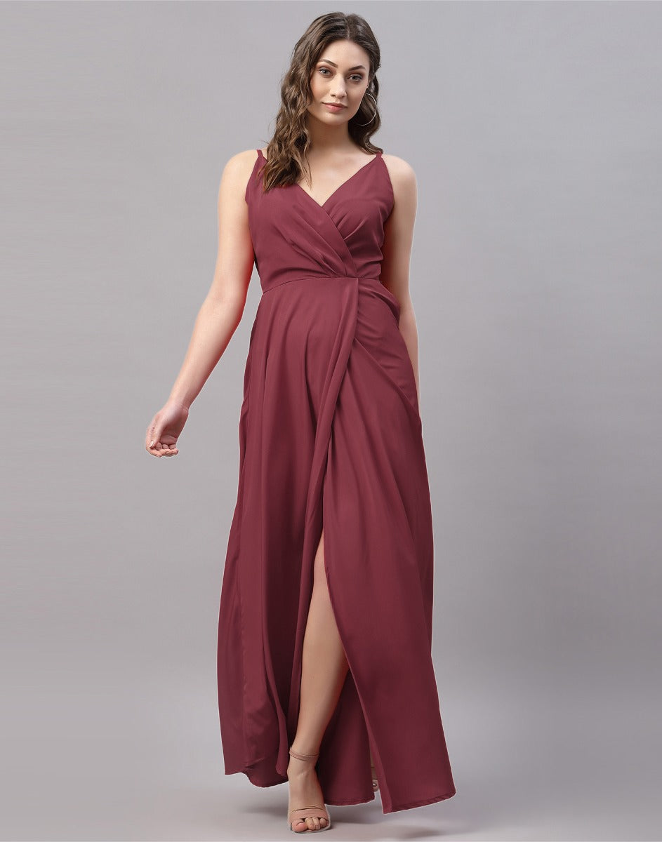 Maroon Slit Dress | Sudathi