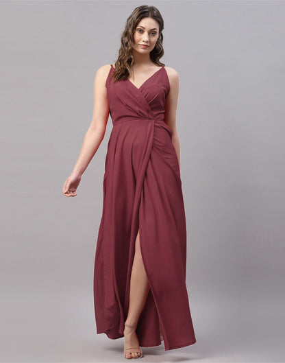 Maroon Slit Dress | Sudathi