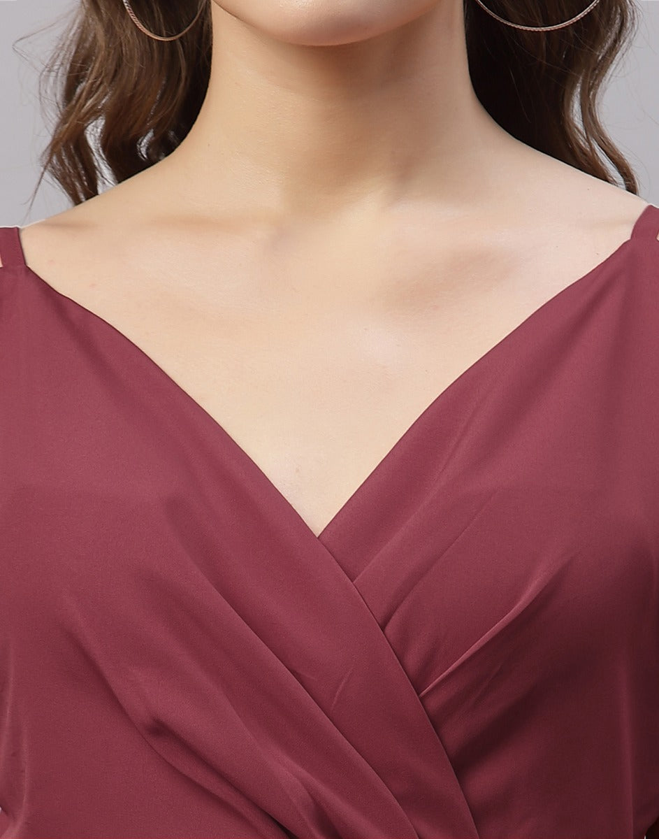 Maroon Slit Dress | Sudathi