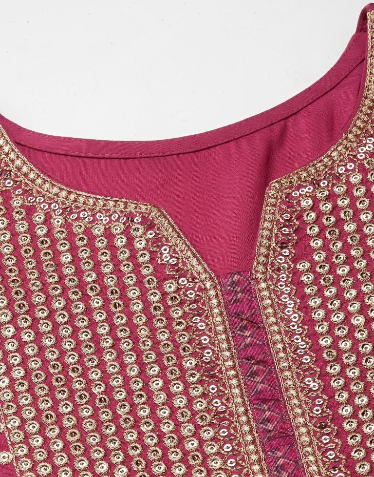 Rose Pink Kurti With Pant And Dupatta | Sudathi