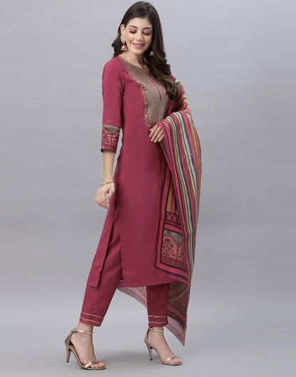 Rose Pink Kurti With Pant And Dupatta | Sudathi