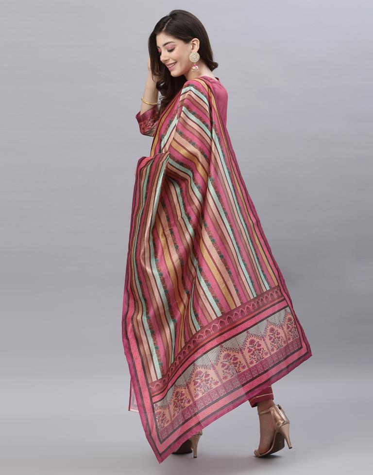 Rose Pink Kurti With Pant And Dupatta | Sudathi