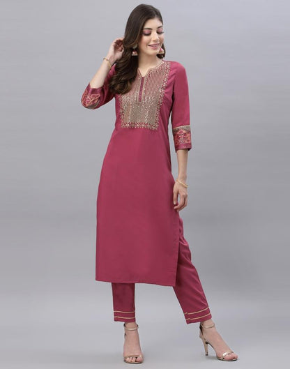 Rose Pink Kurti With Pant And Dupatta | Sudathi