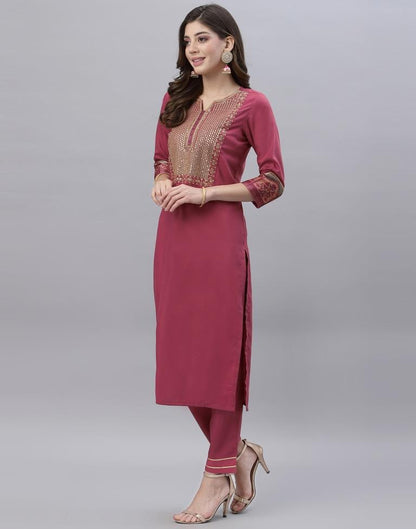 Rose Pink Kurti With Pant And Dupatta | Sudathi