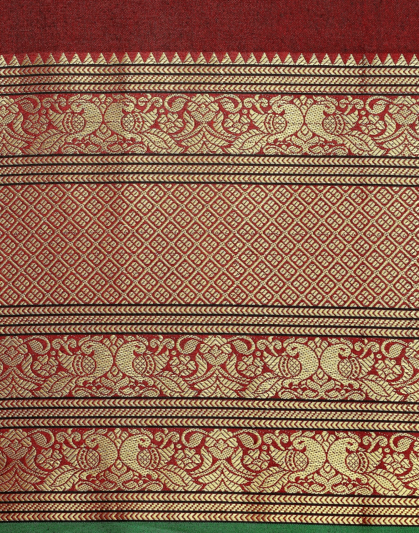 Maroon Silk Woven Saree | Sudathi
