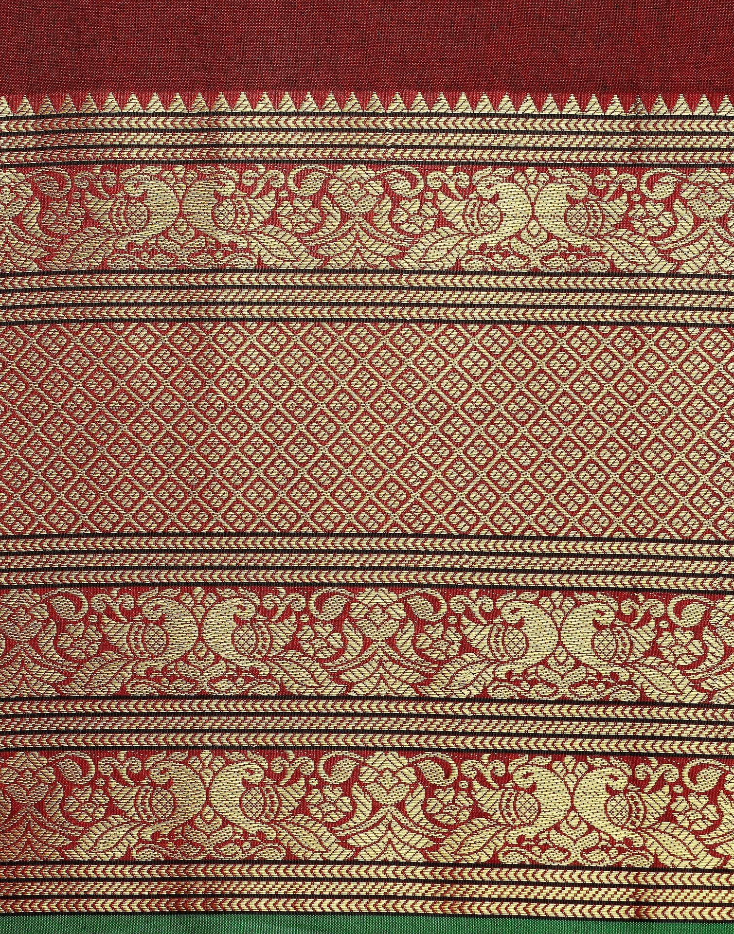 Maroon Silk Woven Saree | Sudathi