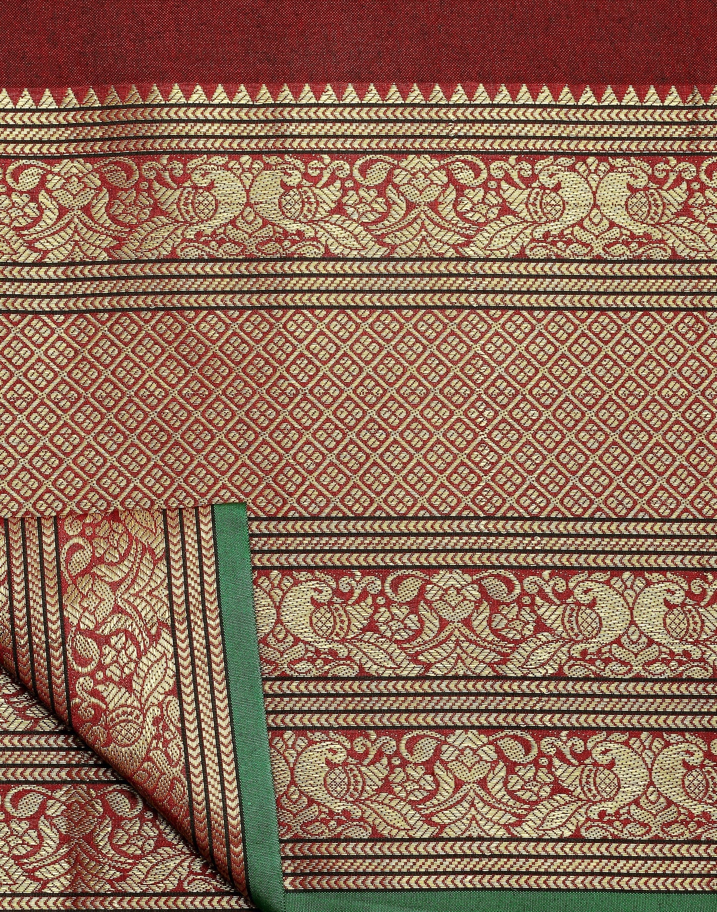 Maroon Silk Woven Saree | Sudathi