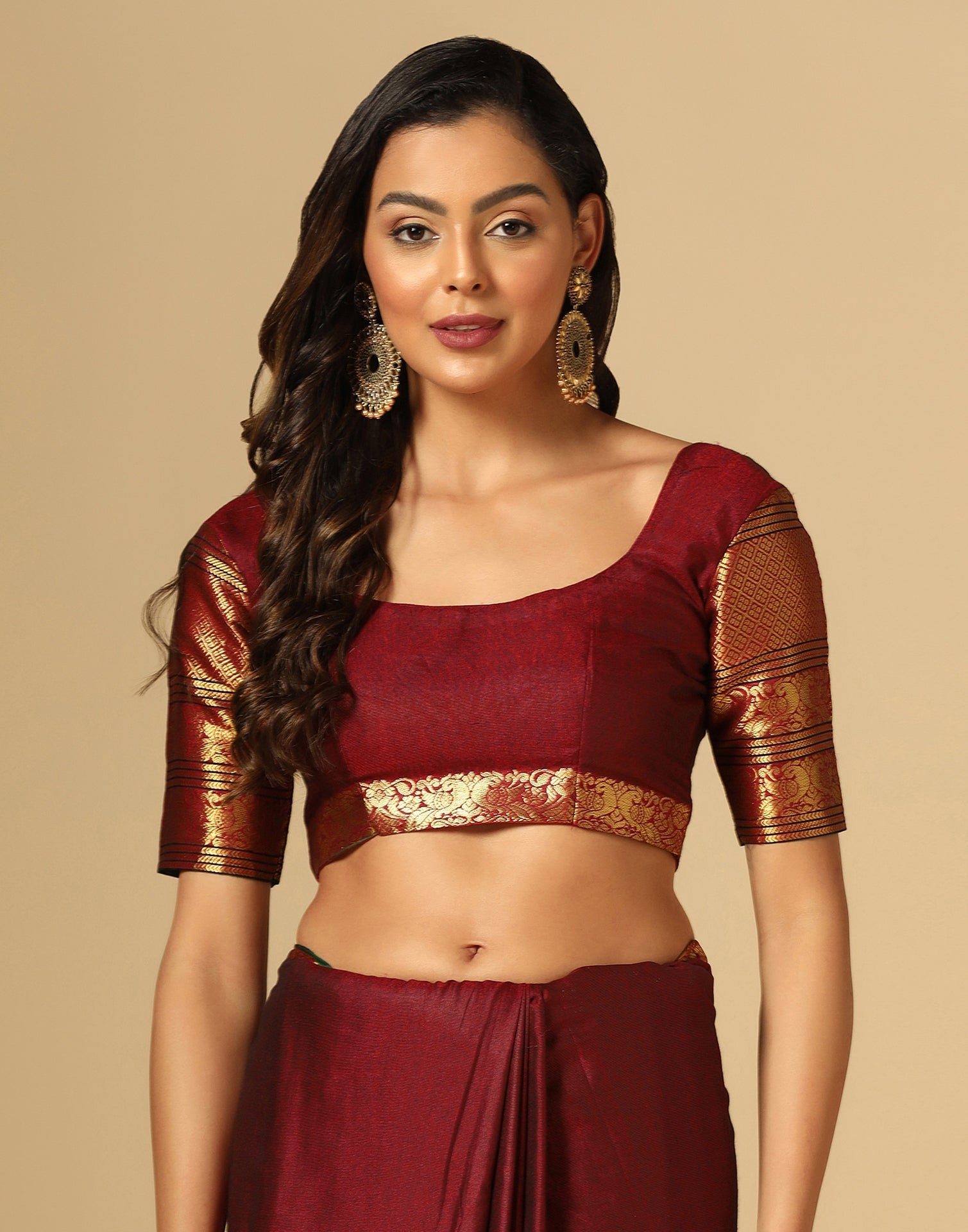 Maroon Silk Woven Saree | Sudathi