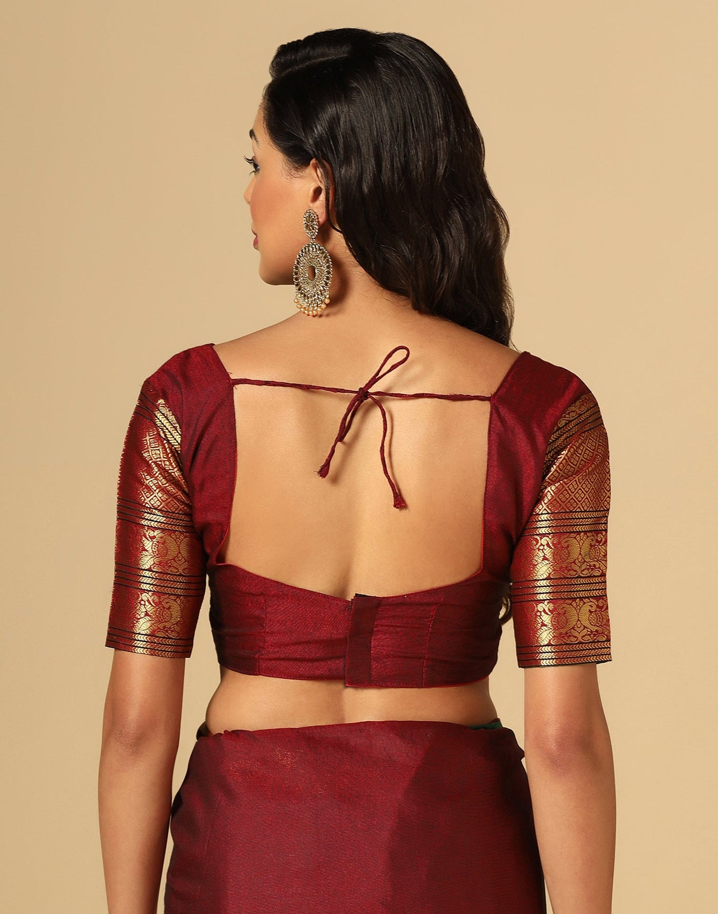 Maroon Silk Woven Saree | Sudathi