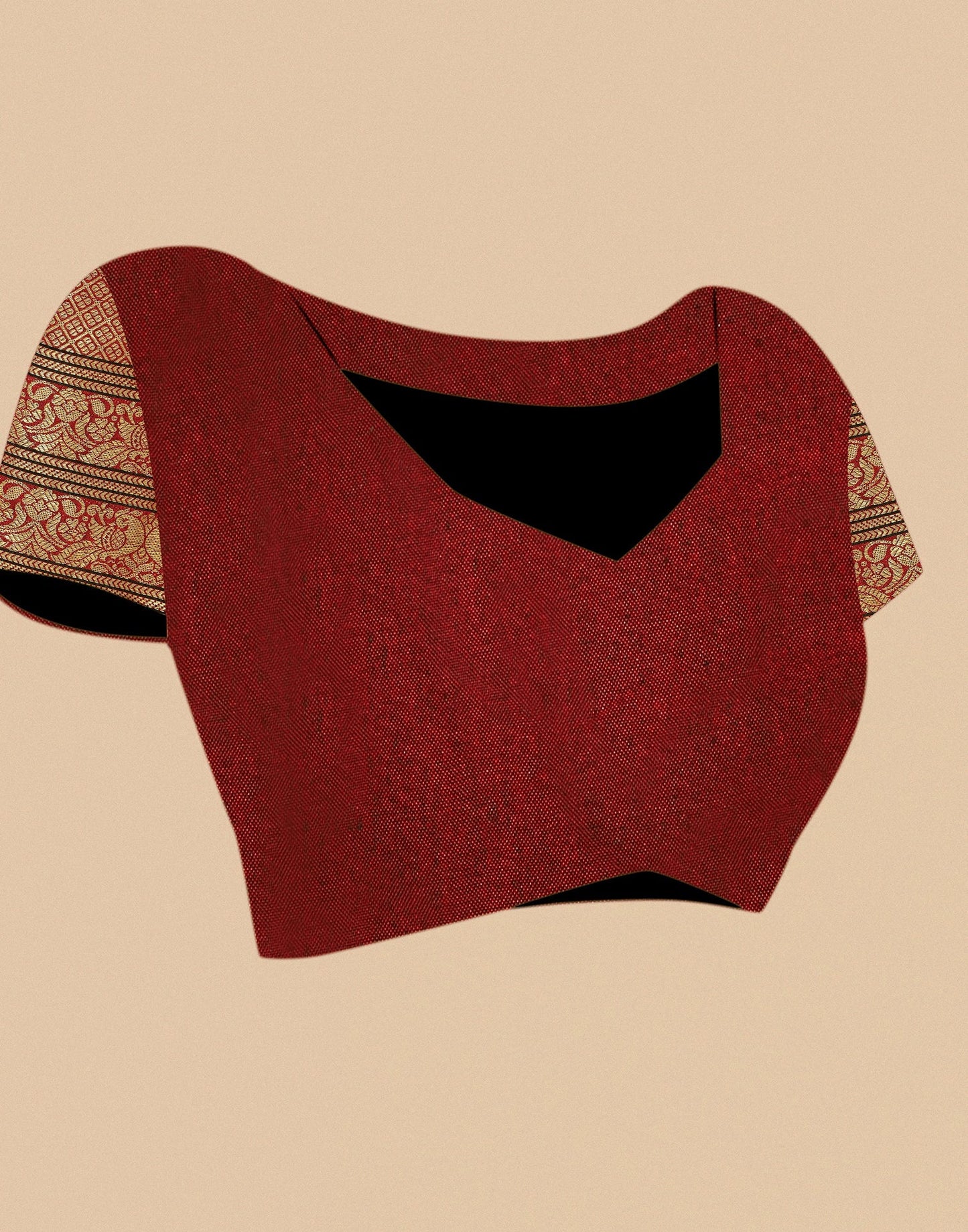 Maroon Silk Woven Saree | Sudathi