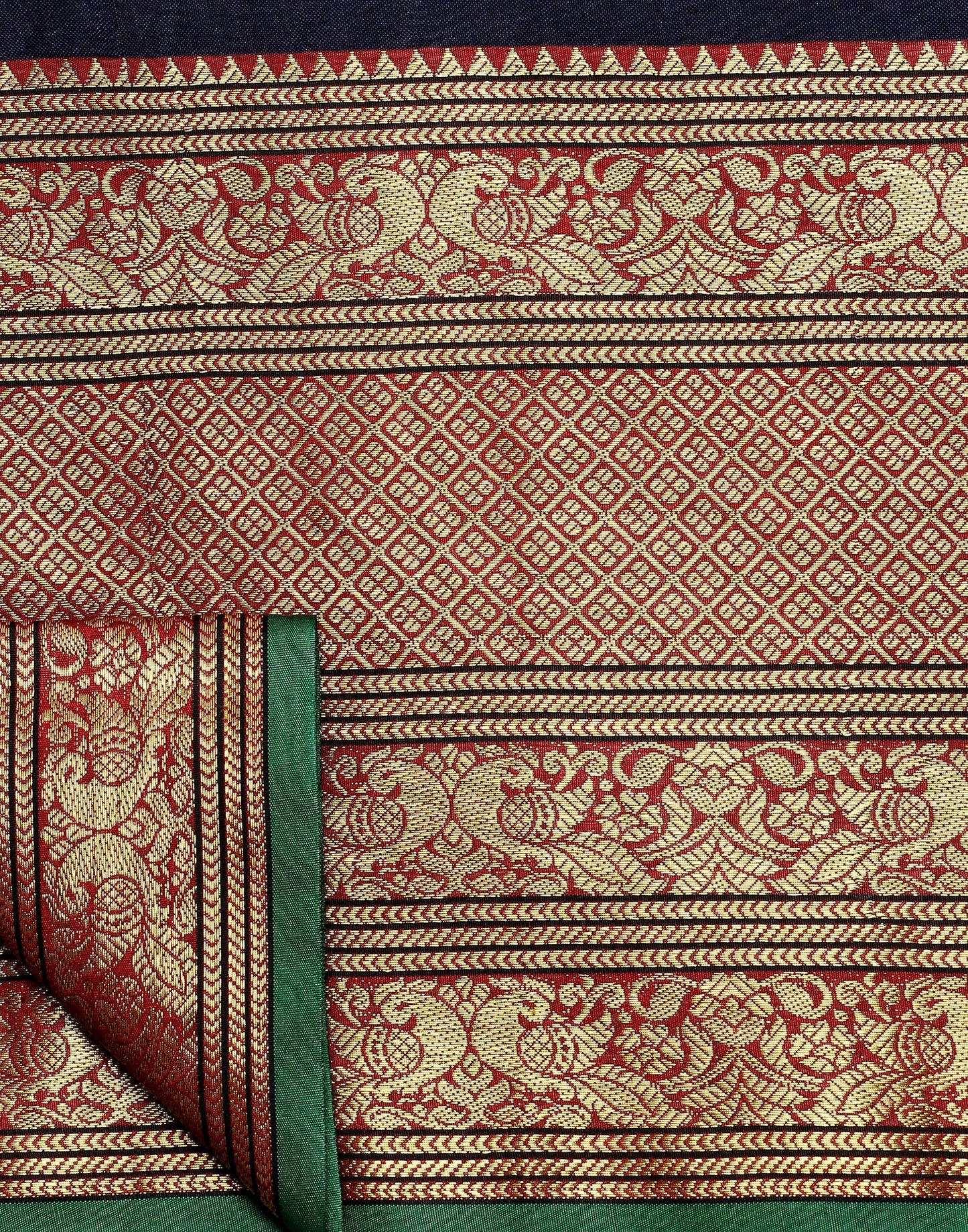 Navy Blue Silk Woven Saree | Sudathi