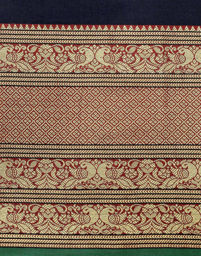 Navy Blue Silk Woven Saree | Sudathi