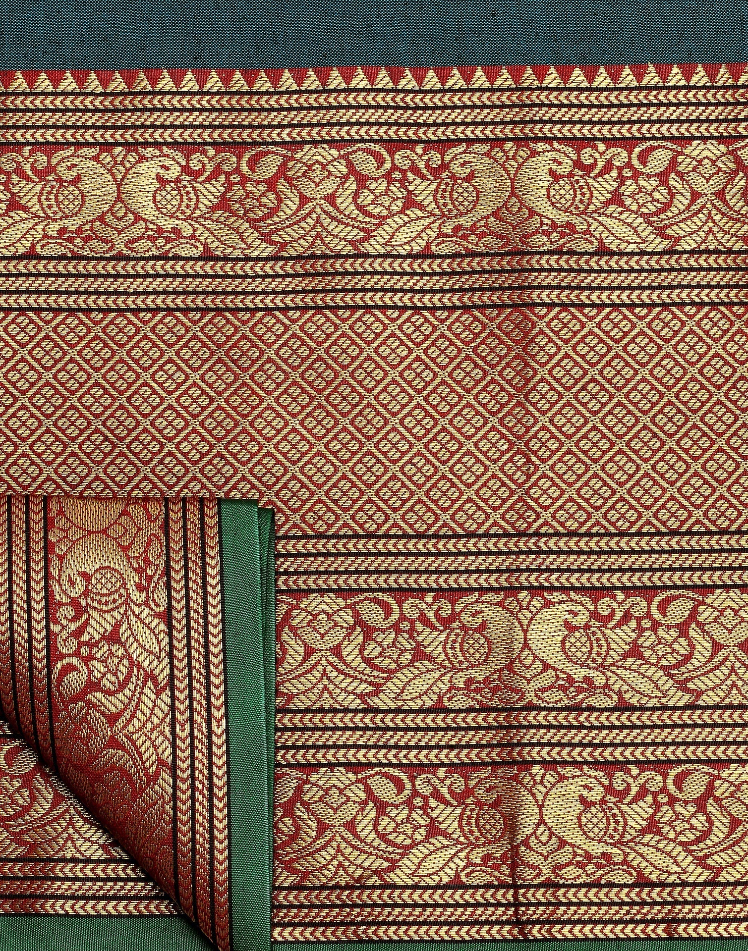 Green Silk Woven Saree | Sudathi