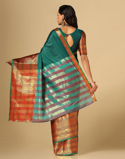 Green Silk Woven Saree | Sudathi