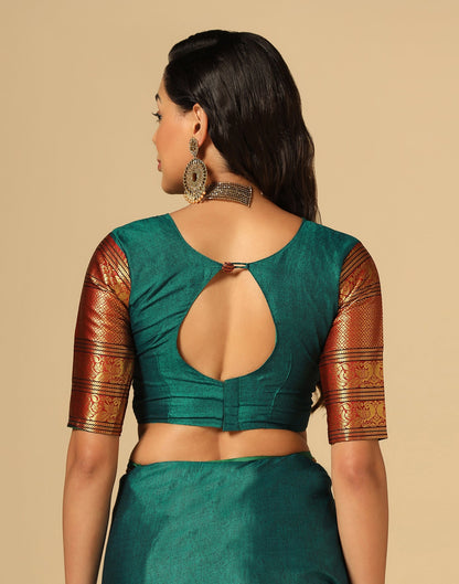 Green Silk Woven Saree | Sudathi