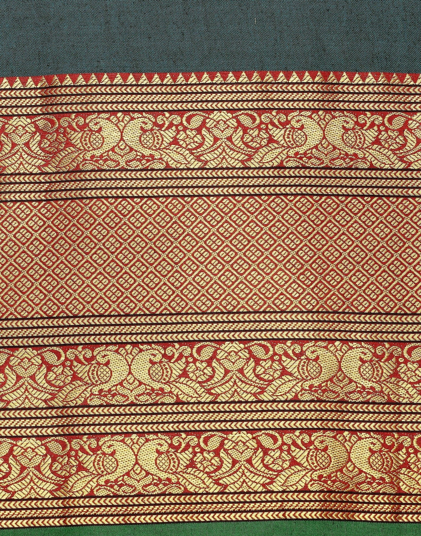 Green Silk Woven Saree | Sudathi