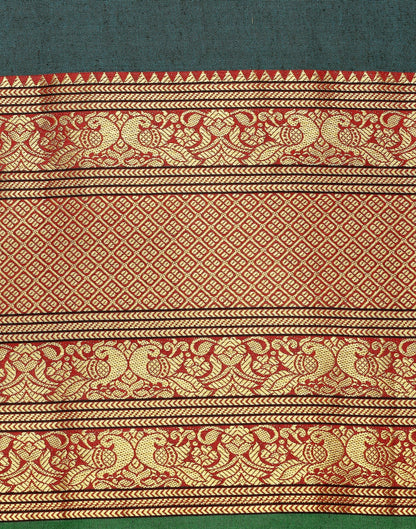 Green Silk Woven Saree | Sudathi