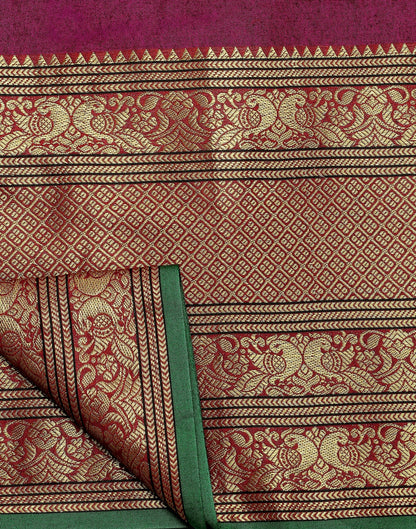 Rani Pink Silk Woven Saree | Sudathi