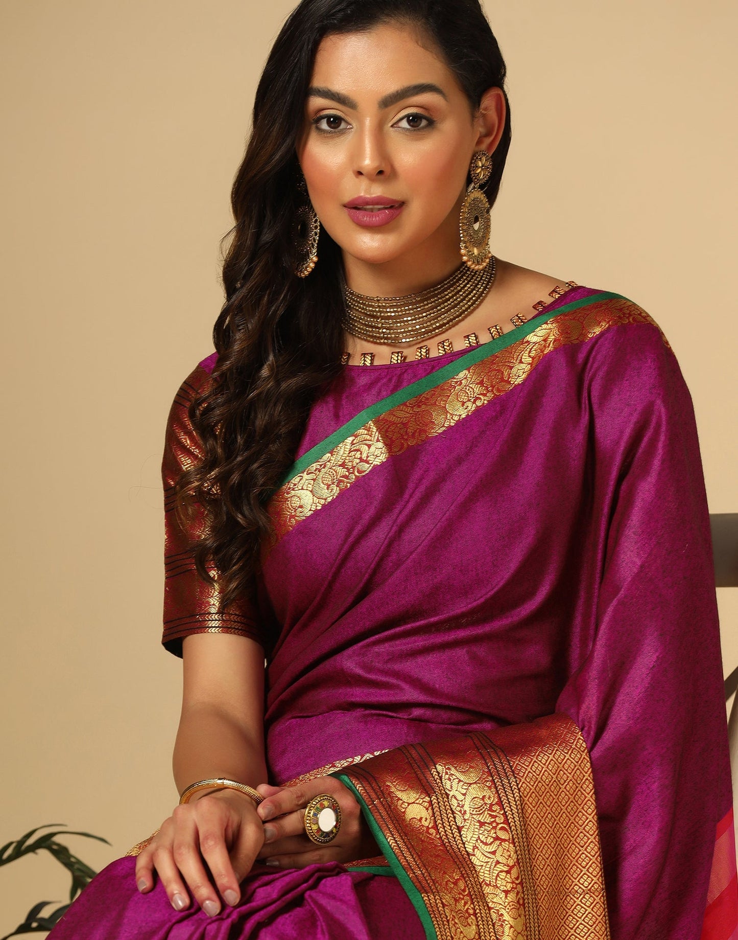 Rani Pink Silk Woven Saree | Sudathi