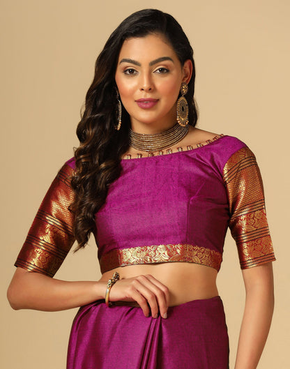 Rani Pink Silk Woven Saree | Sudathi