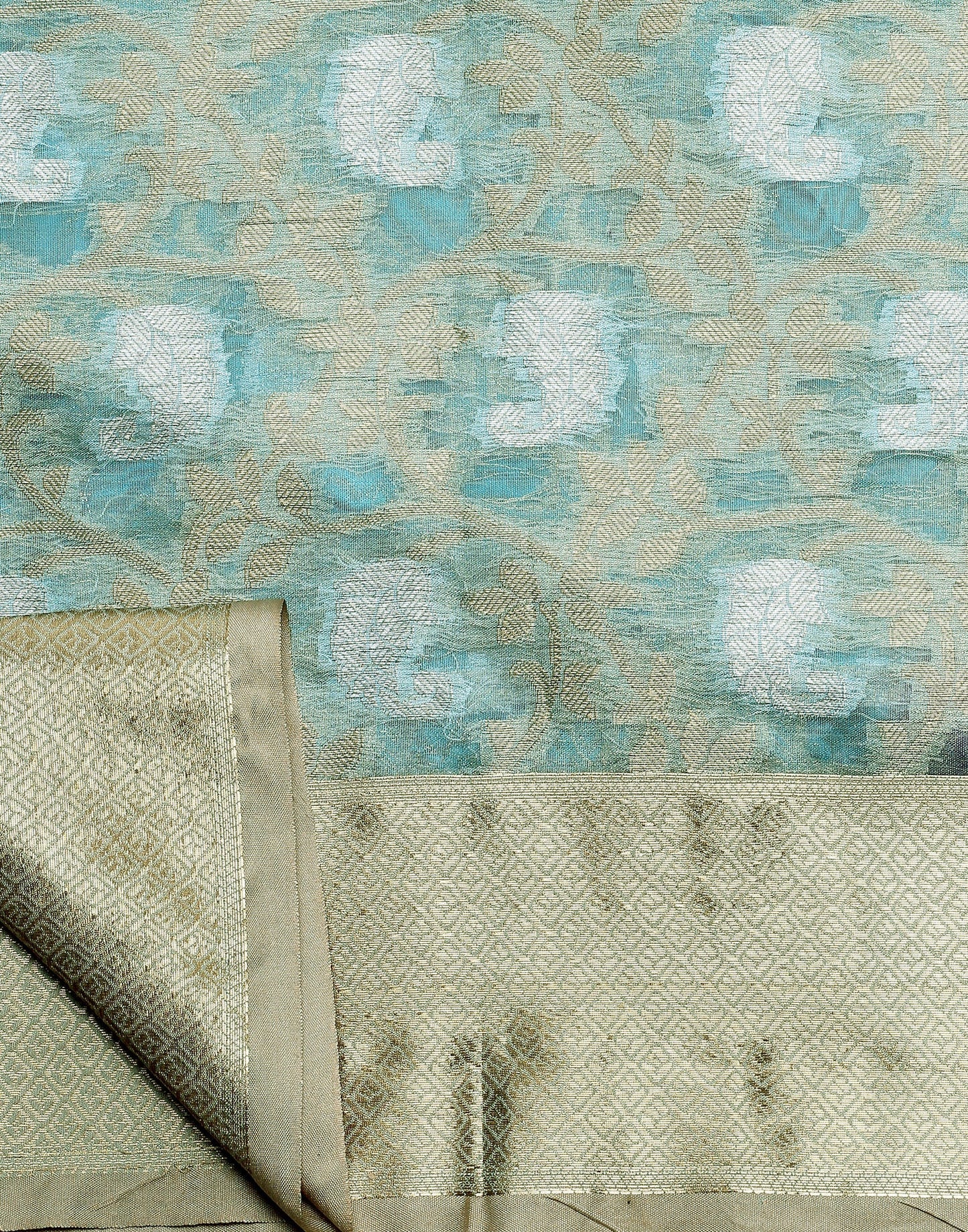 Light Blue Silk Jacquard Saree | Leemboodi