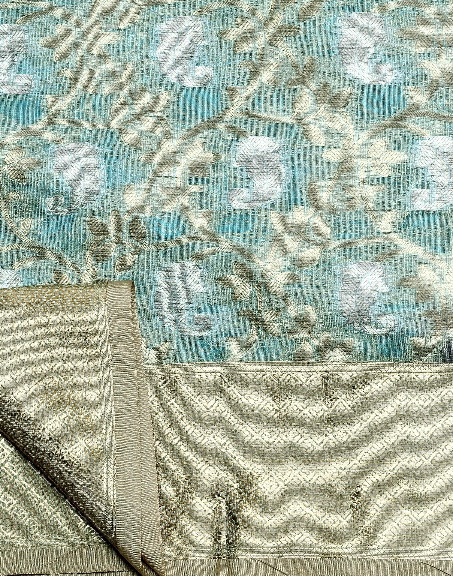 Light Blue Silk Jacquard Saree | Leemboodi