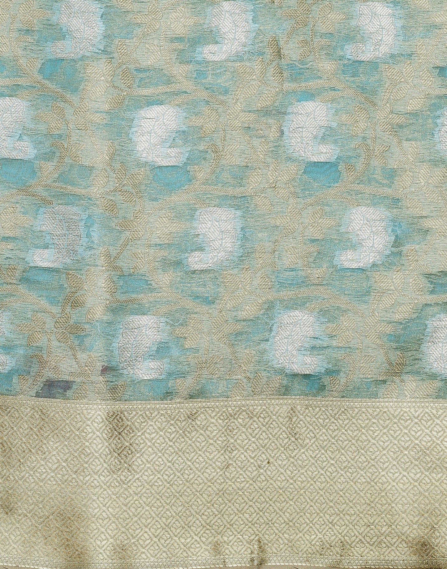 Light Blue Silk Jacquard Saree | Leemboodi