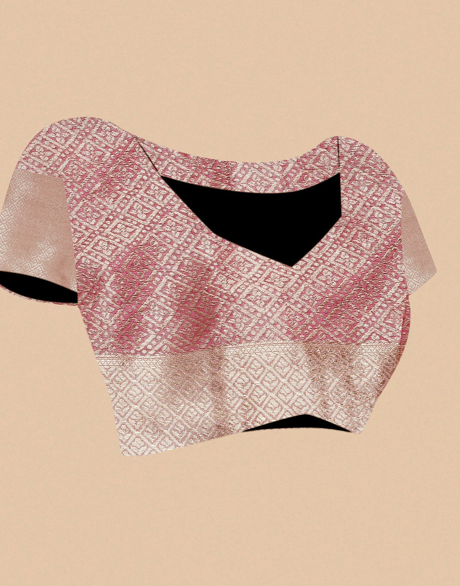 Light Pink & Gold Silk Jacquard Saree | Leemboodi