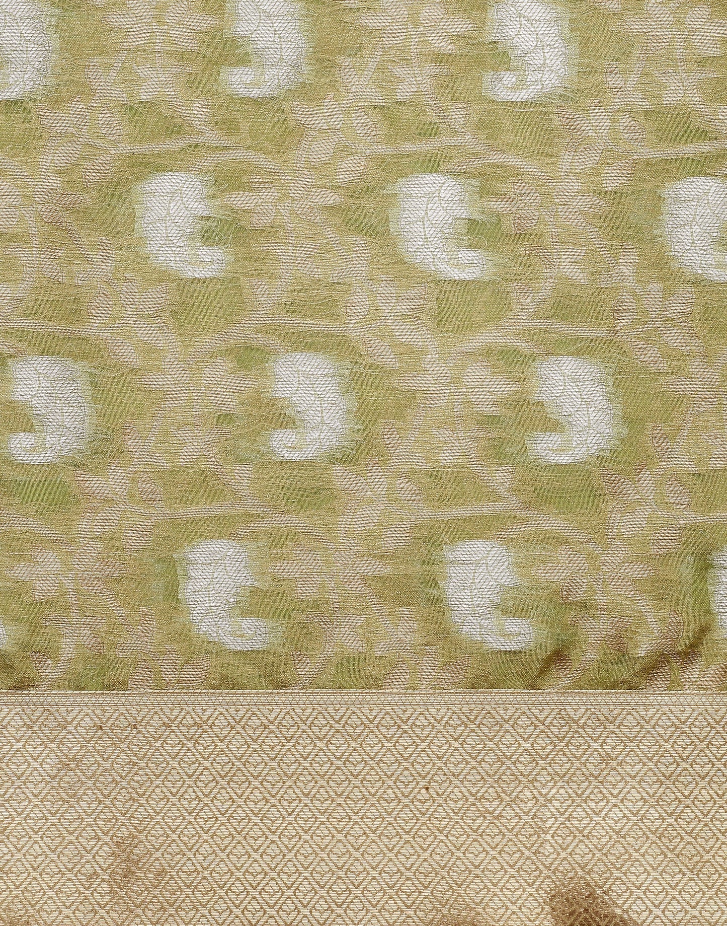 Light Green & Gold Silk Jacquard Saree | Leemboodi