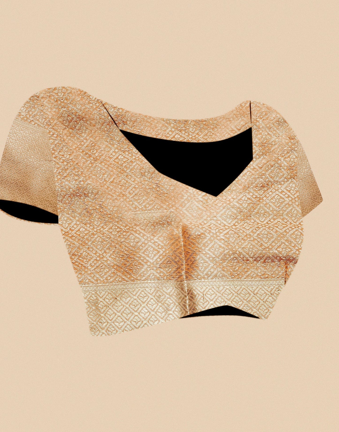 Peach & Gold Silk Jacquard Saree | Leemboodi