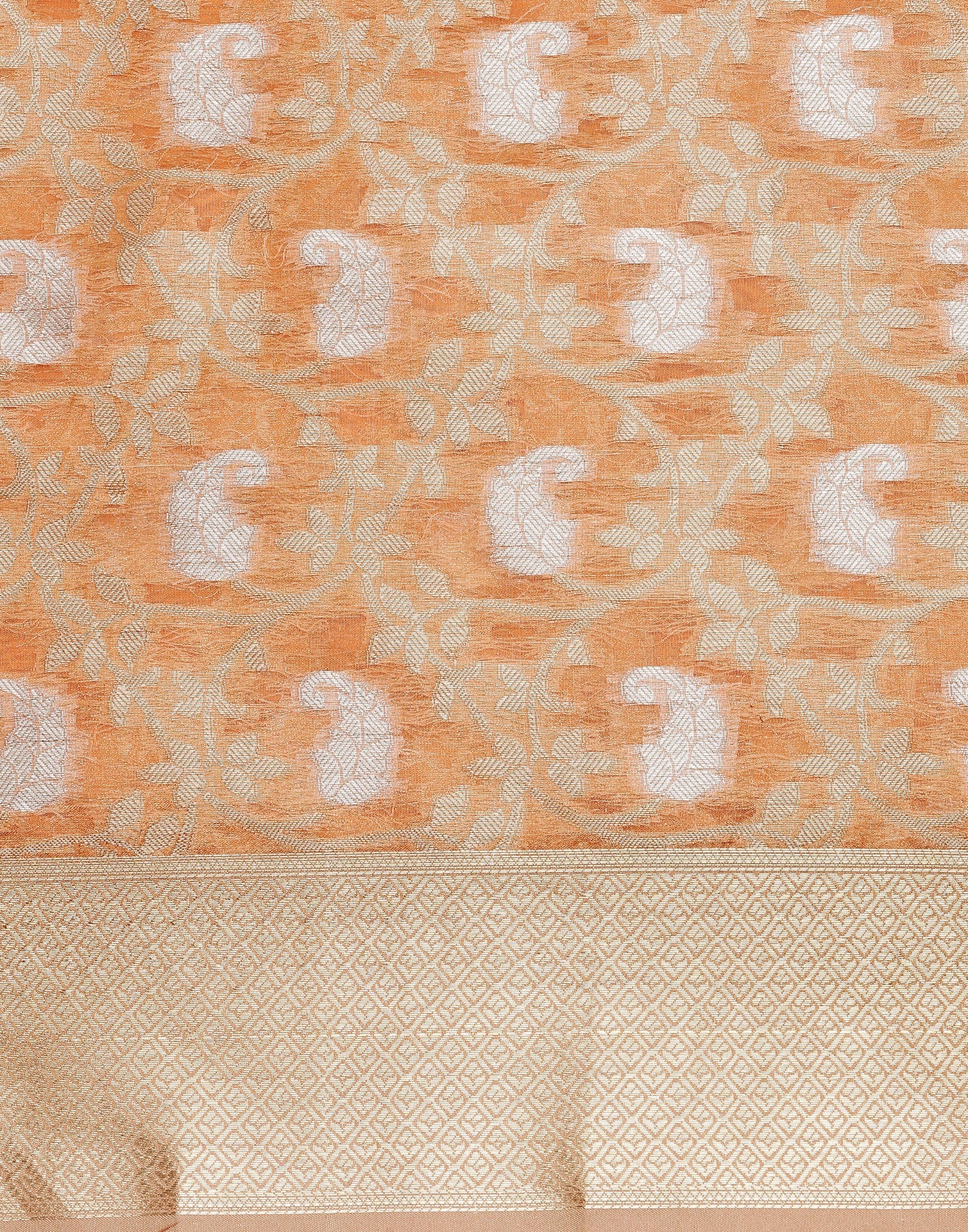 Peach & Gold Silk Jacquard Saree | Leemboodi