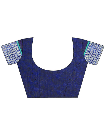 Blue & Multicoloured Chiffon Printed Saree | Sudathi