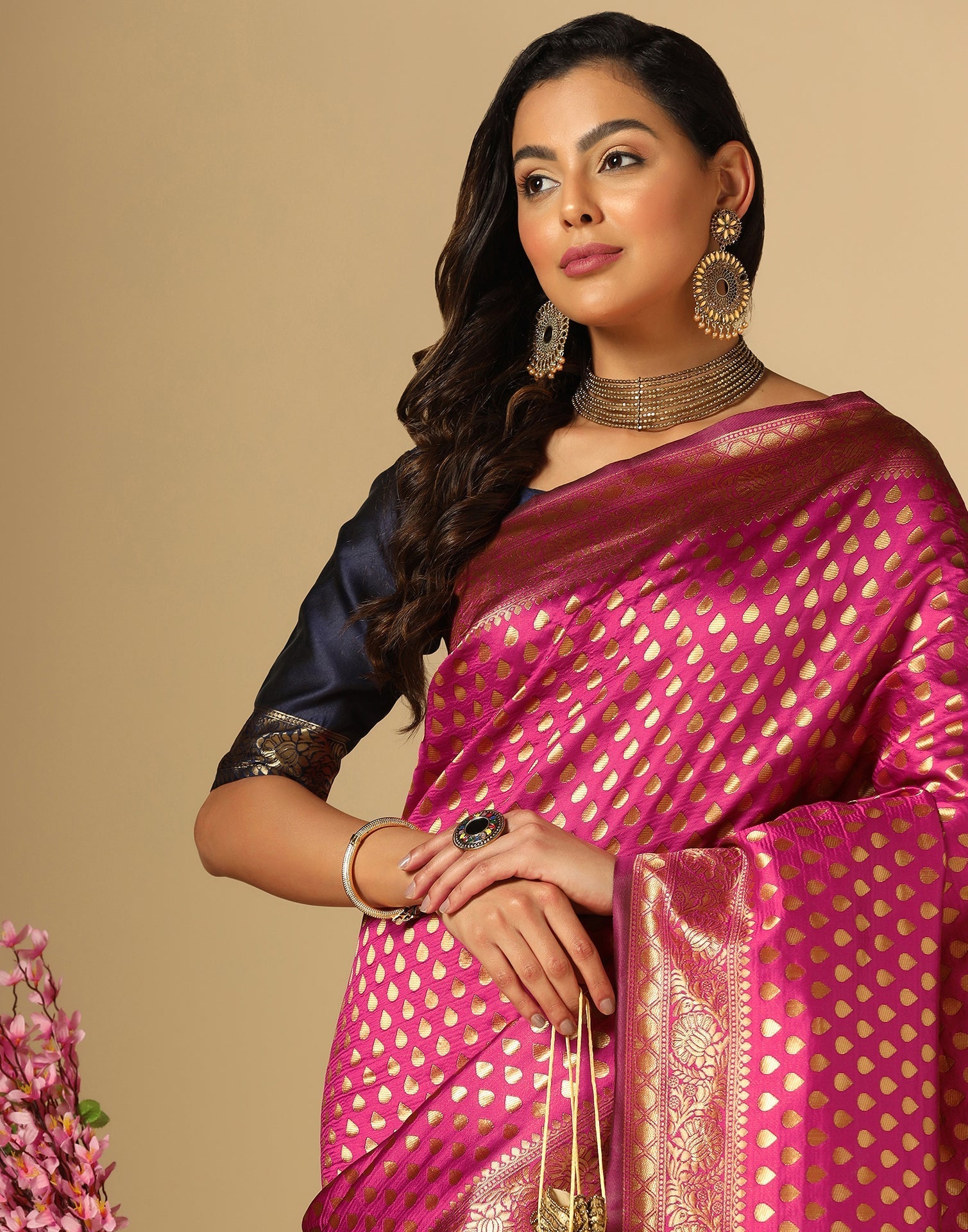 Pink Banarasi Silk Saree | Sudathi