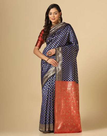 Dark Blue Silk Weaving Saree