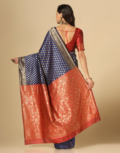 Dark Blue Silk Weaving Saree