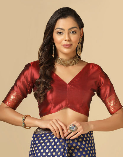 Dark Blue Silk Weaving Saree