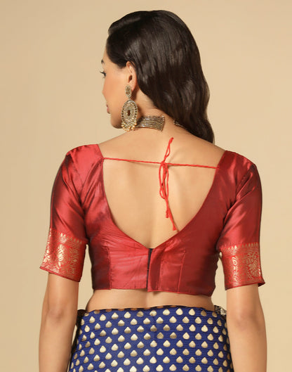 Dark Blue Silk Weaving Saree