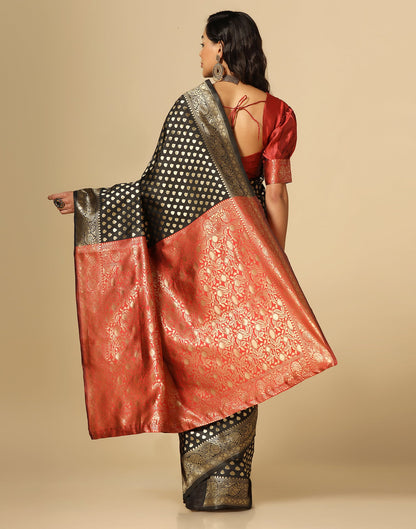 Black Silk Weaving Saree