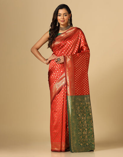 Red Silk Weaving Saree
