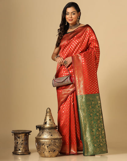 Red Silk Weaving Saree