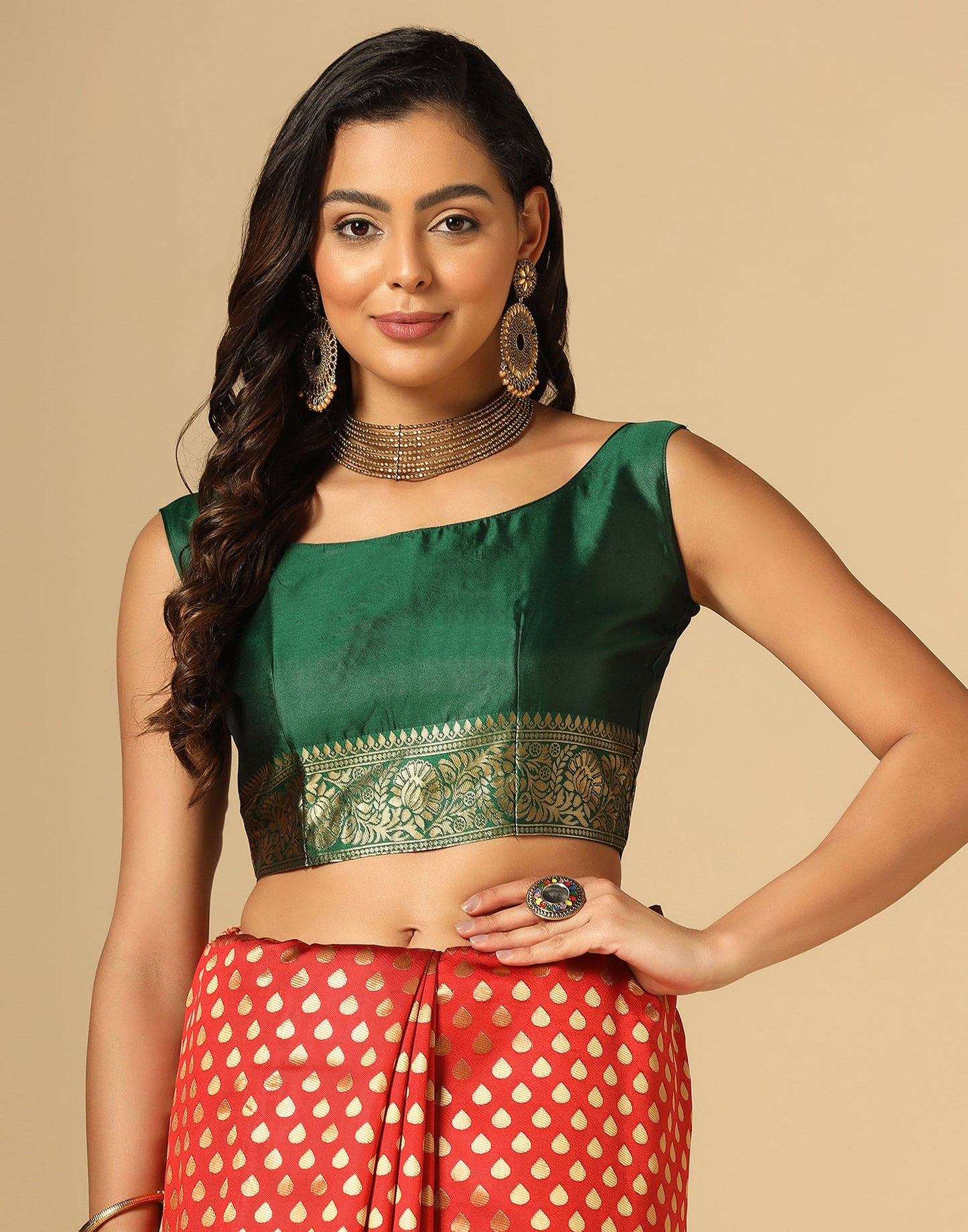 Red Silk Weaving Saree