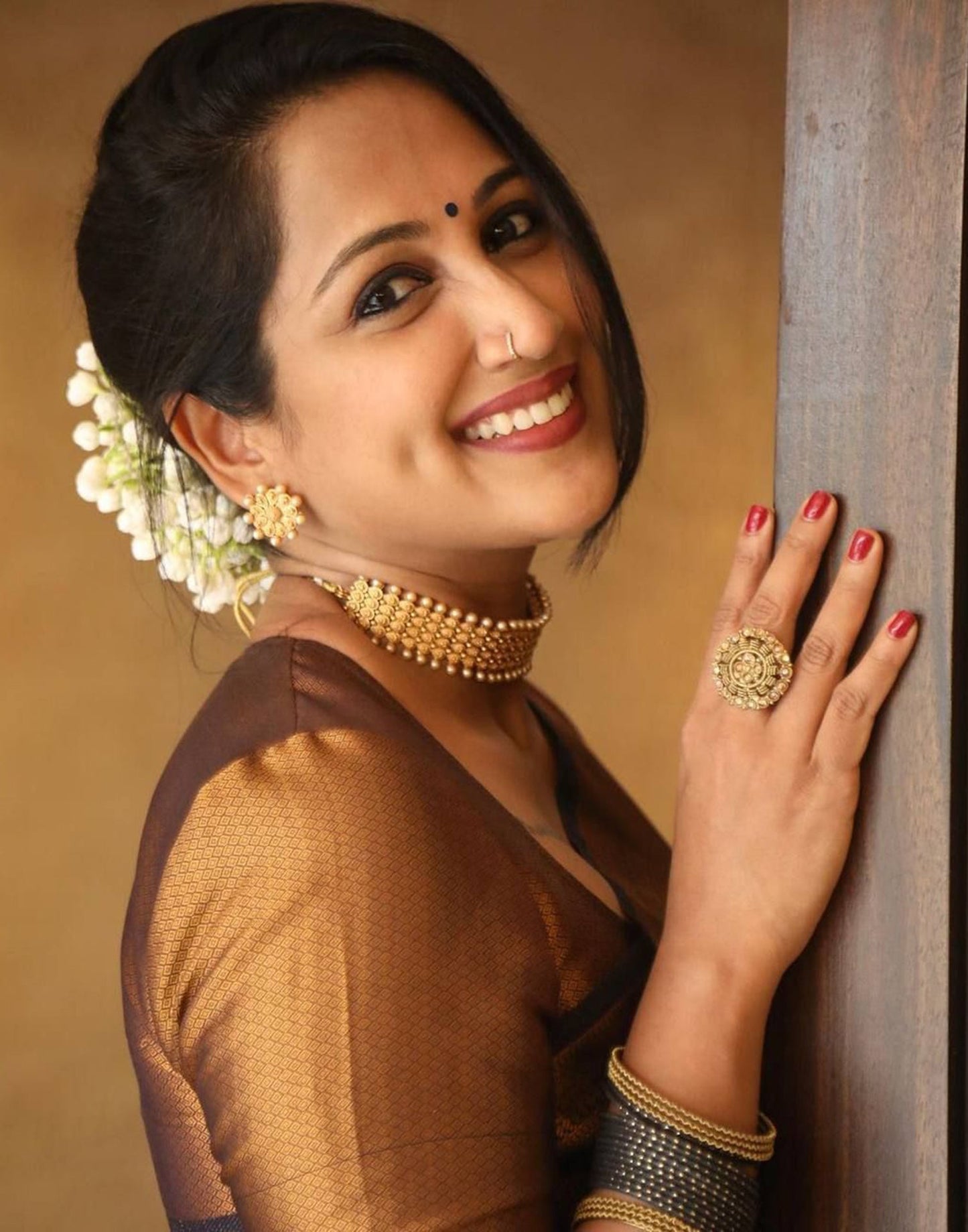 Coffee Banarasi Silk Saree | Sudathi