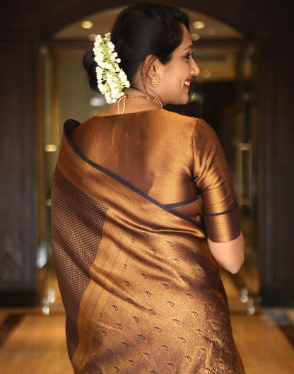 Coffee Banarasi Silk Saree | Sudathi