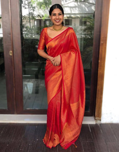 Red Banarasi Silk Saree | Sudathi