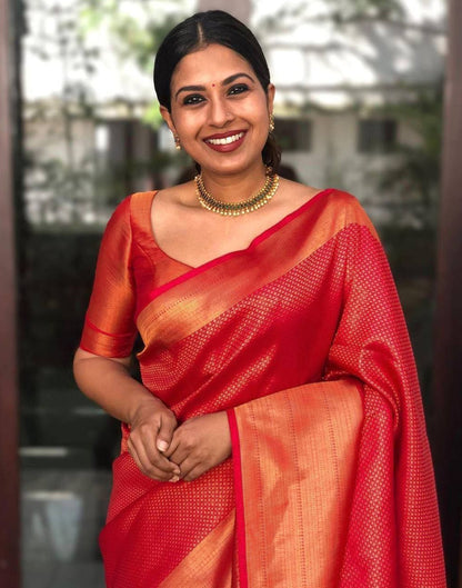 Red Banarasi Silk Saree | Sudathi