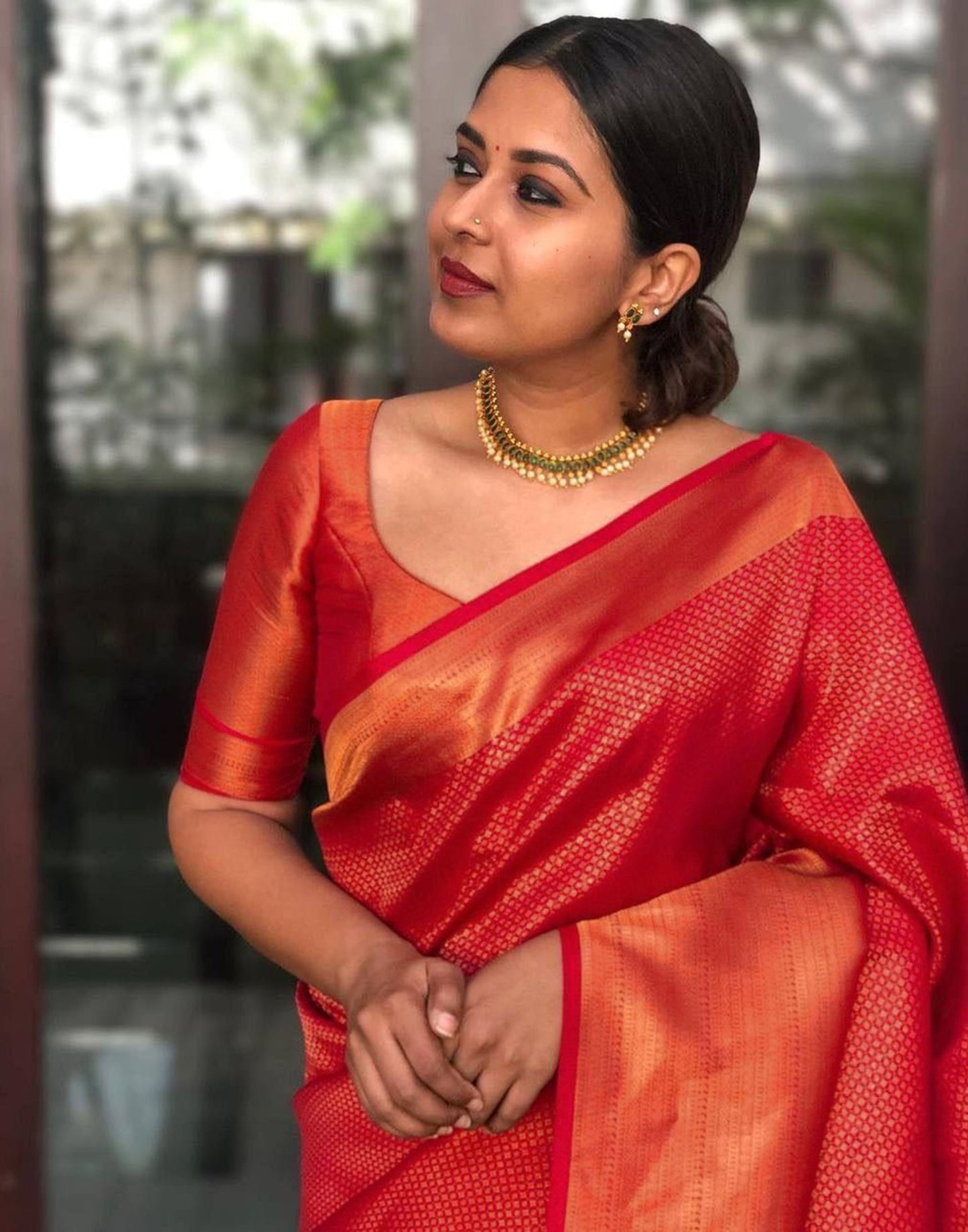 Red Banarasi Silk Saree | Sudathi