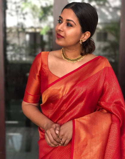 Red Banarasi Silk Saree | Sudathi