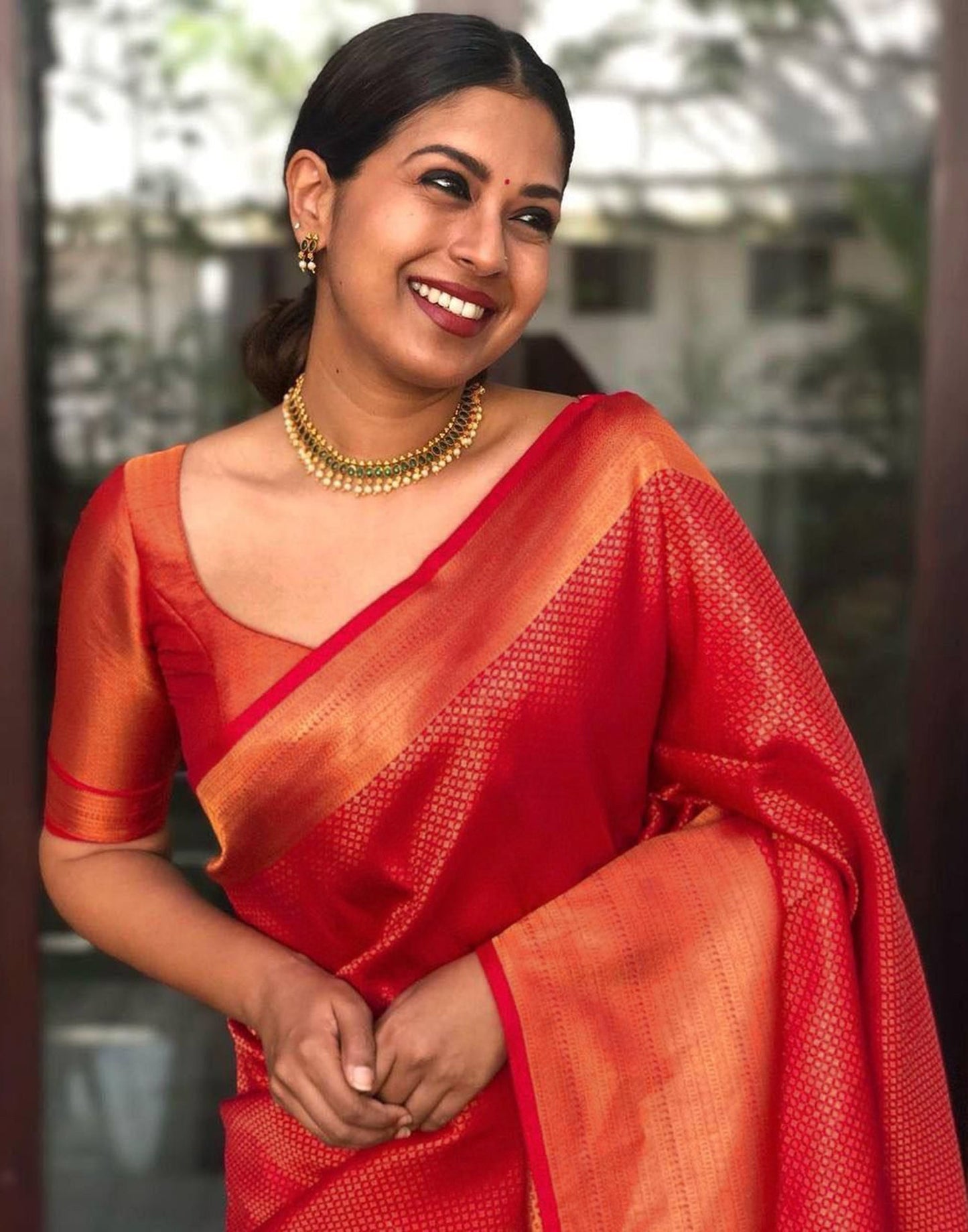 Red Banarasi Silk Saree | Sudathi